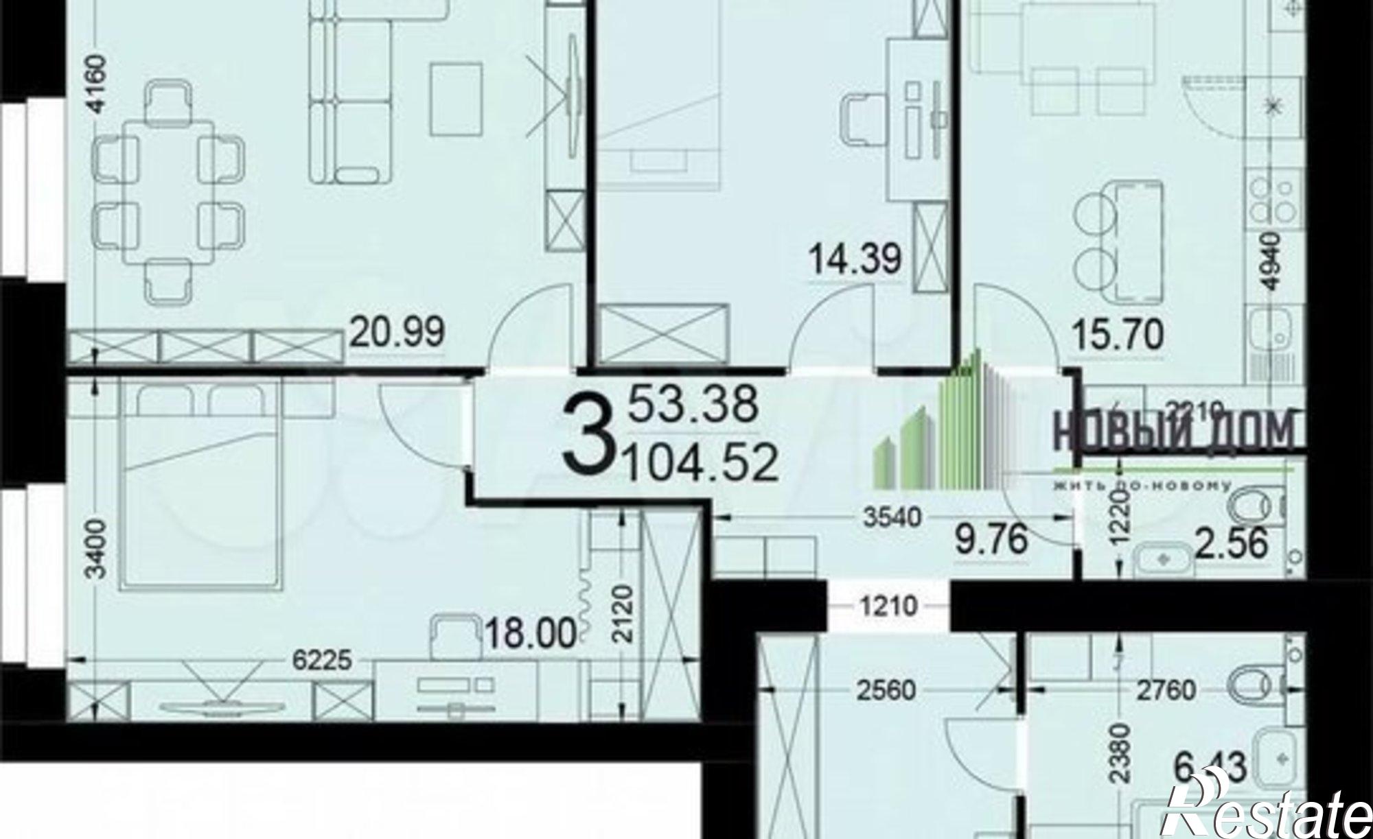 Купить квартиру за 14 950 000 рублей на Хутынская улица, 17