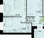 3-комн, 104кв м, этаж 5/9 Хутынская улица, 17