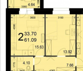 2-комн, 61кв м, этаж 4/9 ул Хутынская, 47А