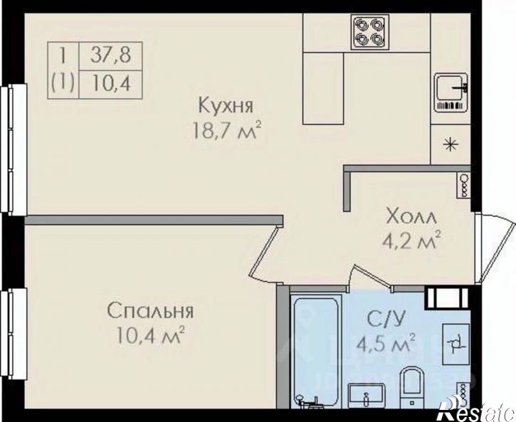 1-комн квартира улица Вересова, 5 к2,  д. 5 к2