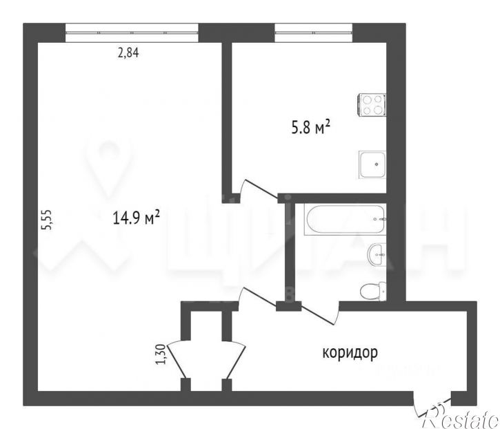 1-комн квартира ул Менделеева, 18,  д. 18